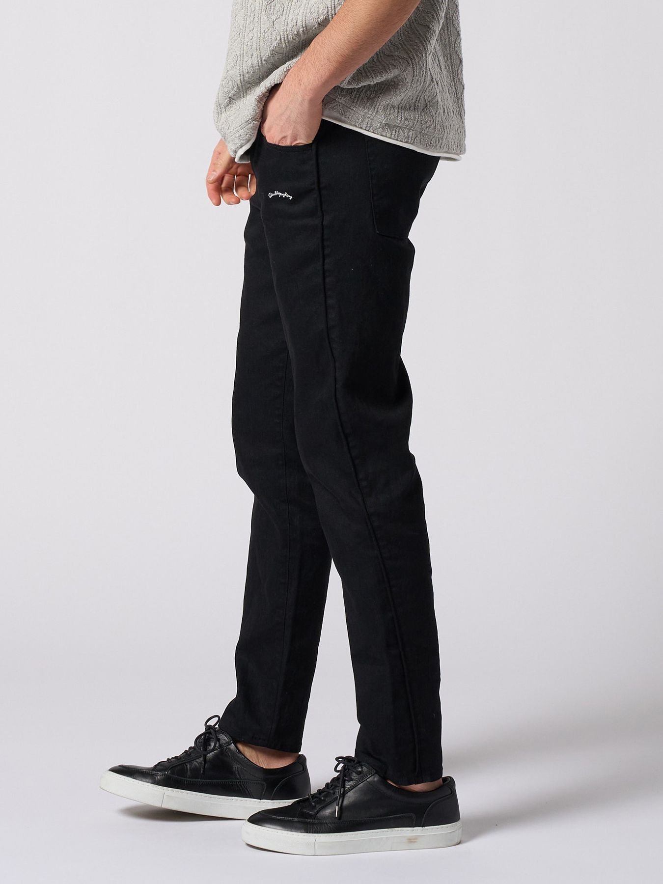 【予約品 1月25日(日) 締切】thin denim easy / シンデニム イージーパンツ / ブラック