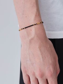 《予約品》 BEADS BRACELET / ブレスレット / ブラック・ゴールド 【Iroquois.SENTI】