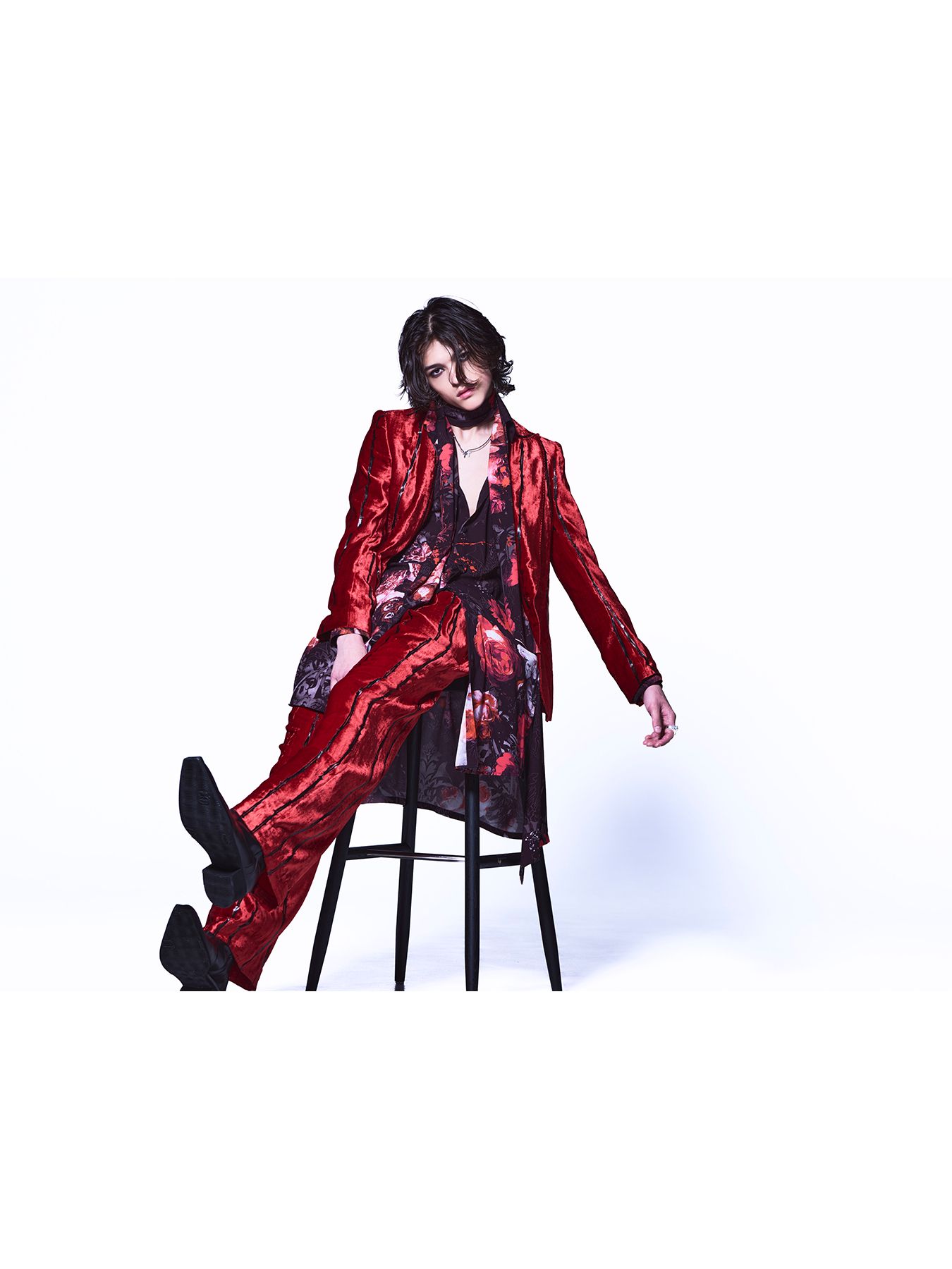 【予約品 6月29日(月) 締切】TOGE Velvet Wide Slacks / ベルベット ワイドスラックス / レッド