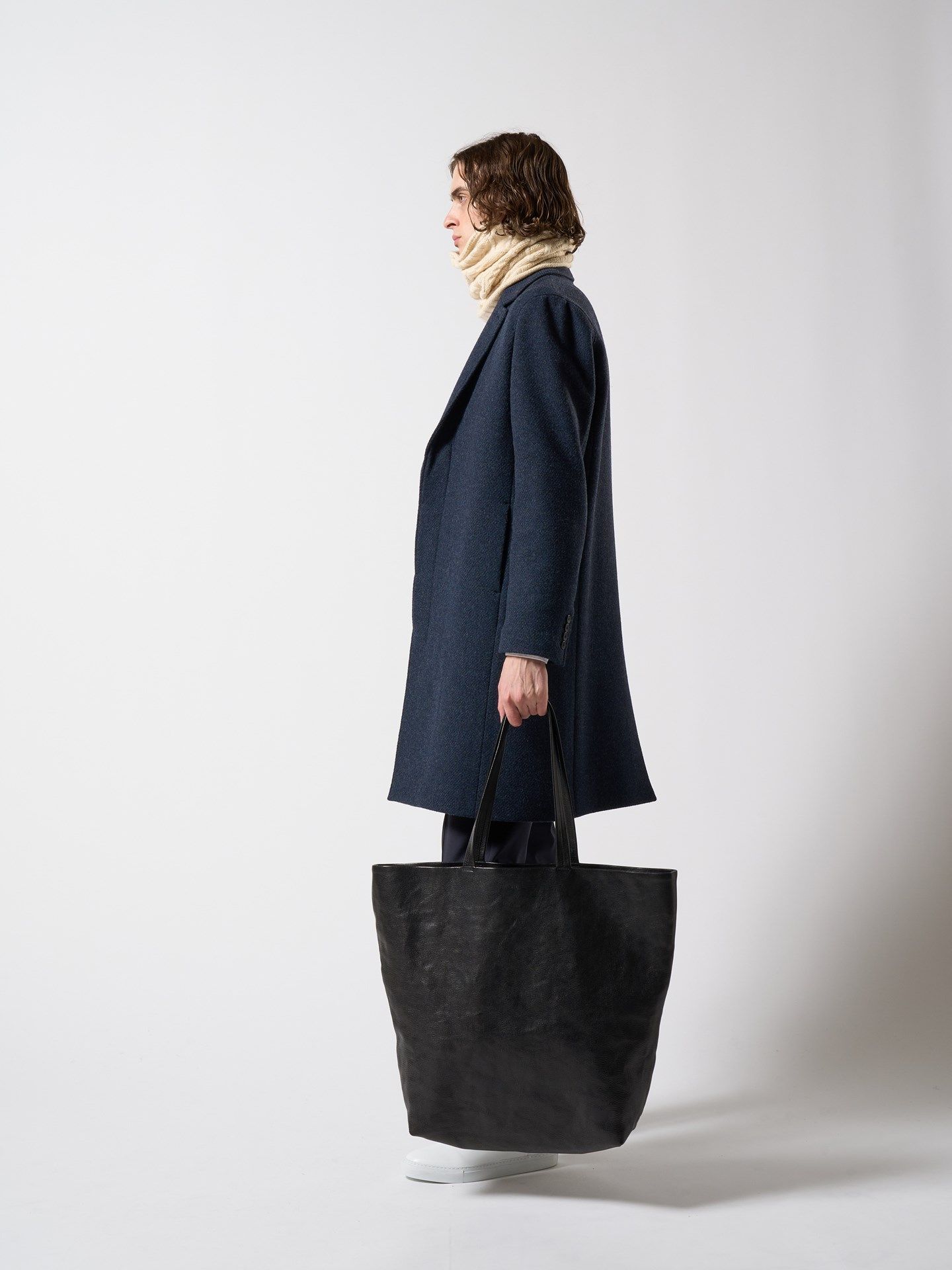 【予約品】 KOBE LEATHER big tote bag/ トートバッグ / ブラック