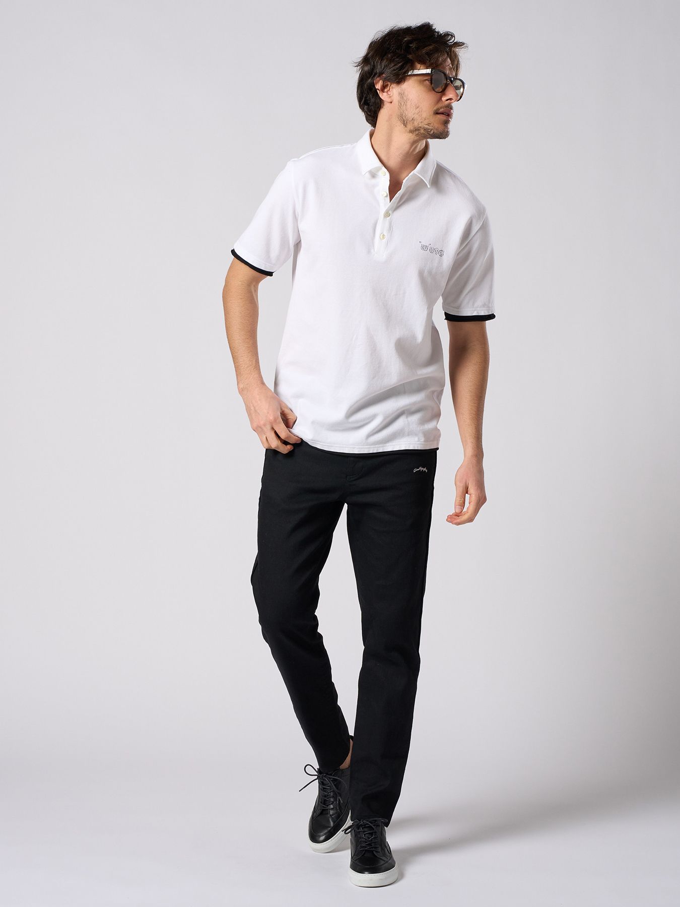 【予約品 1月25日(日) 締切】thin denim easy / シンデニム イージーパンツ / ブラック