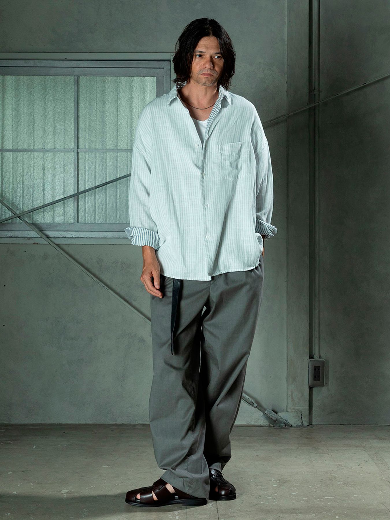 【予約品 11月9日(月) 締切】BACKSTRIPESHIRT / バックストライプシャツ / ホワイト