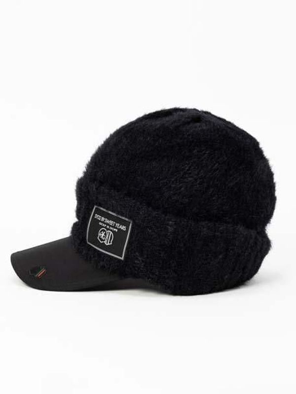 KNIT CAP / つば付ニットキャップ / ブラック【SY32 by SWEET YEARS GOLF】