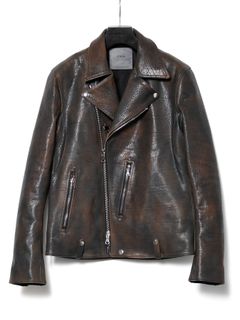 【予約品 10月12日(日) 締切】Full Vegetable Tanned Italian Double Shoulder Steer Hide Garment Burning Dyed Double Riders / イタリアンダブルショルダー燃焼製品染めダブルライダース / HI-FLYER