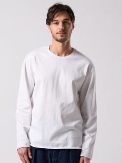 【予約品 4月19日(日) 18時締切】cut-off crew-neck L/S / カットオフ クルーネック ロングスリーブ / ホワイト