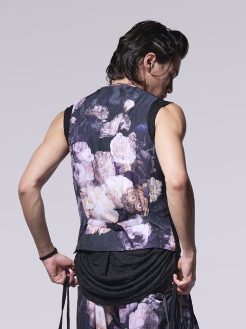 HIYOKU Vest / ベスト / ブラック・ブラックフローラ