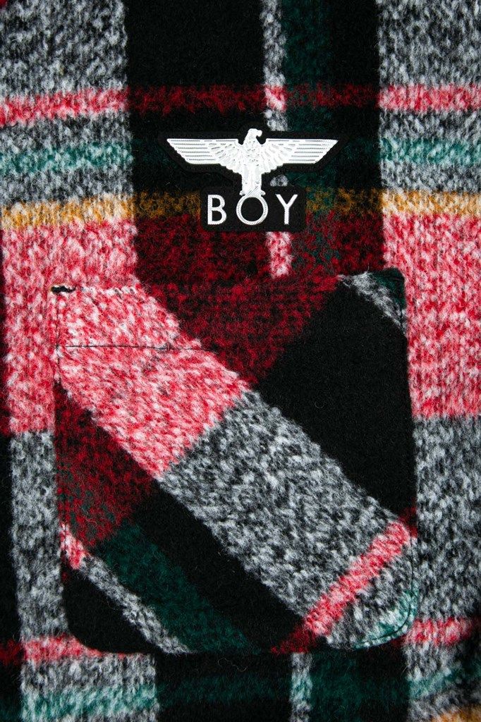 シャギー チェック コーチジャケット / レッド 【BOY LONDON】