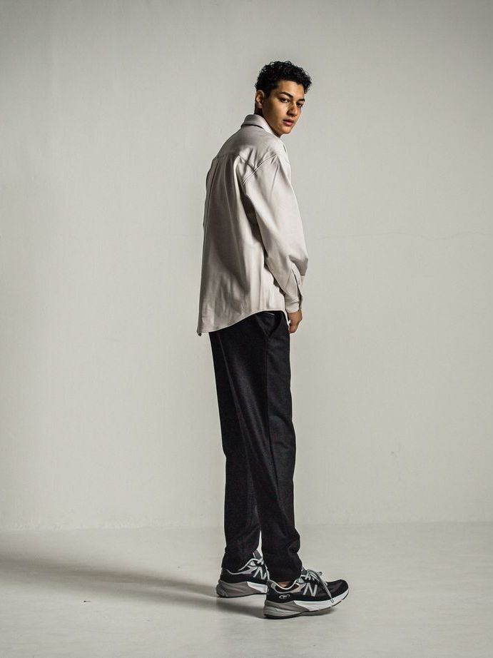 《予約9月1日18時締め》 PAT WIDE EASY PANTS  / カシミアウールパンツ / ブラック