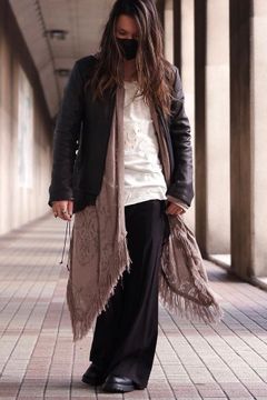 TRAIBLE SKULL MESH GAWN フードガウン/ BEIGE 【Roen】