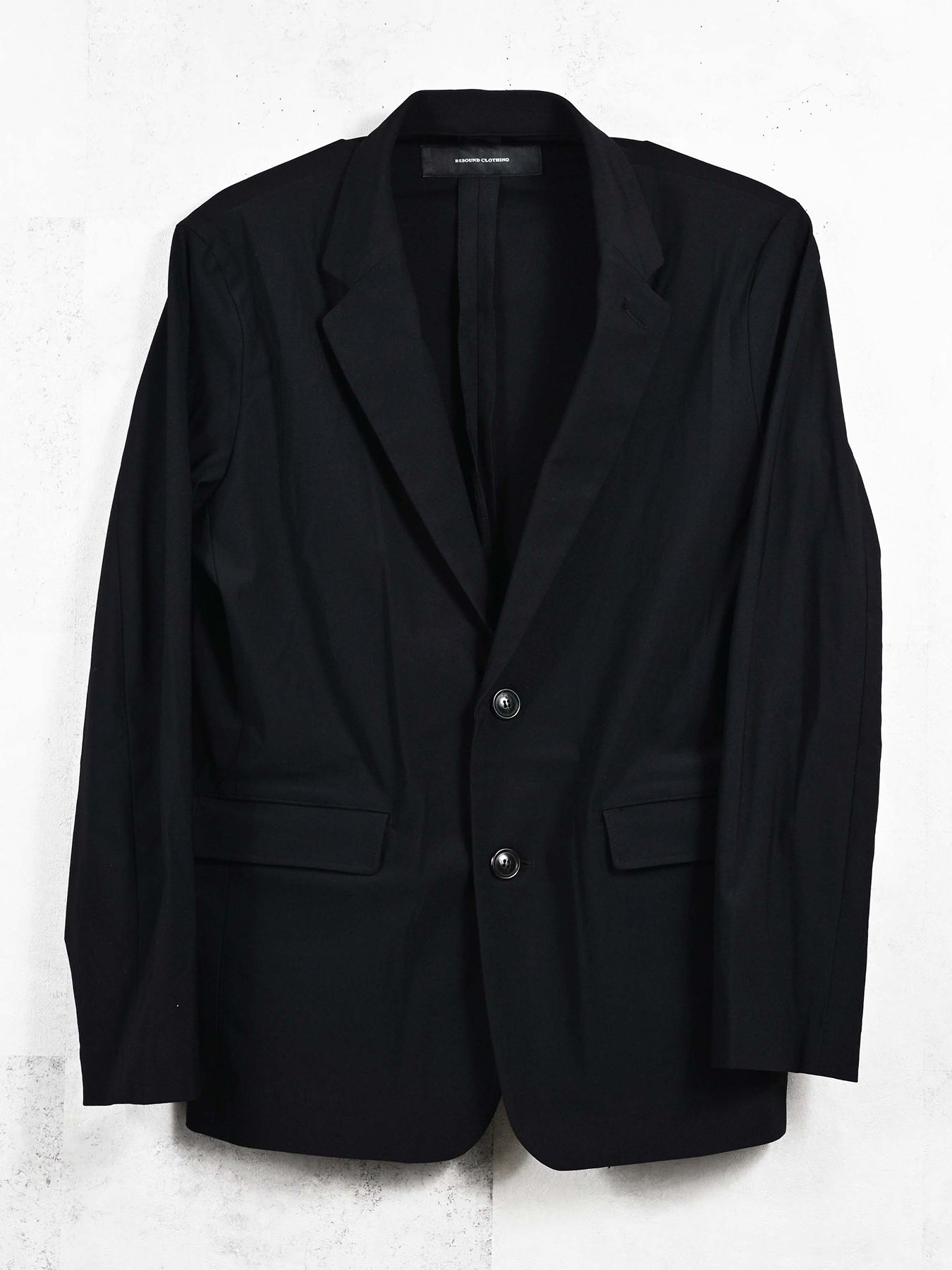 【予約品 11月16日(日) 締切】GARY LOOSE JACKET / ルーズフィット ジャージ テーラードジャケット / ナイロンブラック