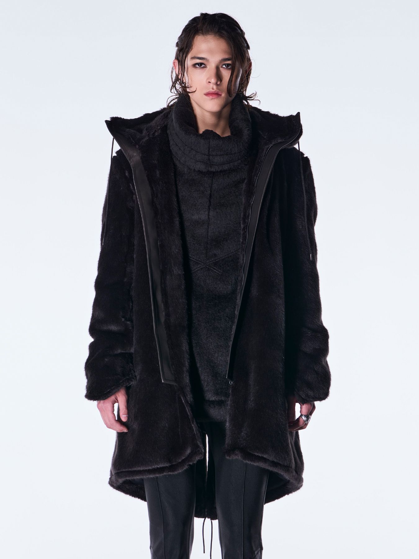 【予約品 6月29日(月) 締切】Fur Mods Coat / ファーモッズコート / ブラック