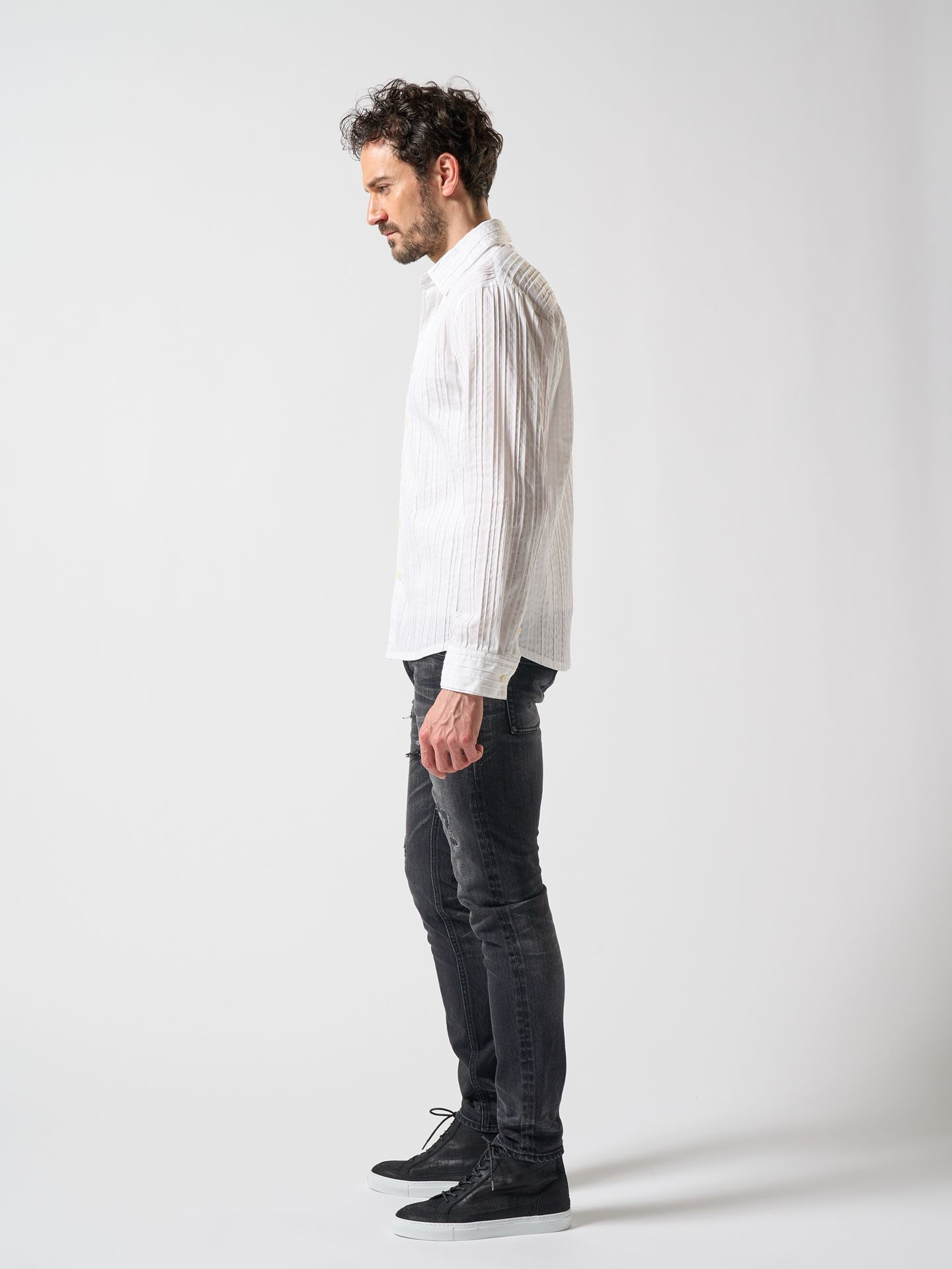 【予約品】 stripe shirt / ストライプシャツ / ホワイト