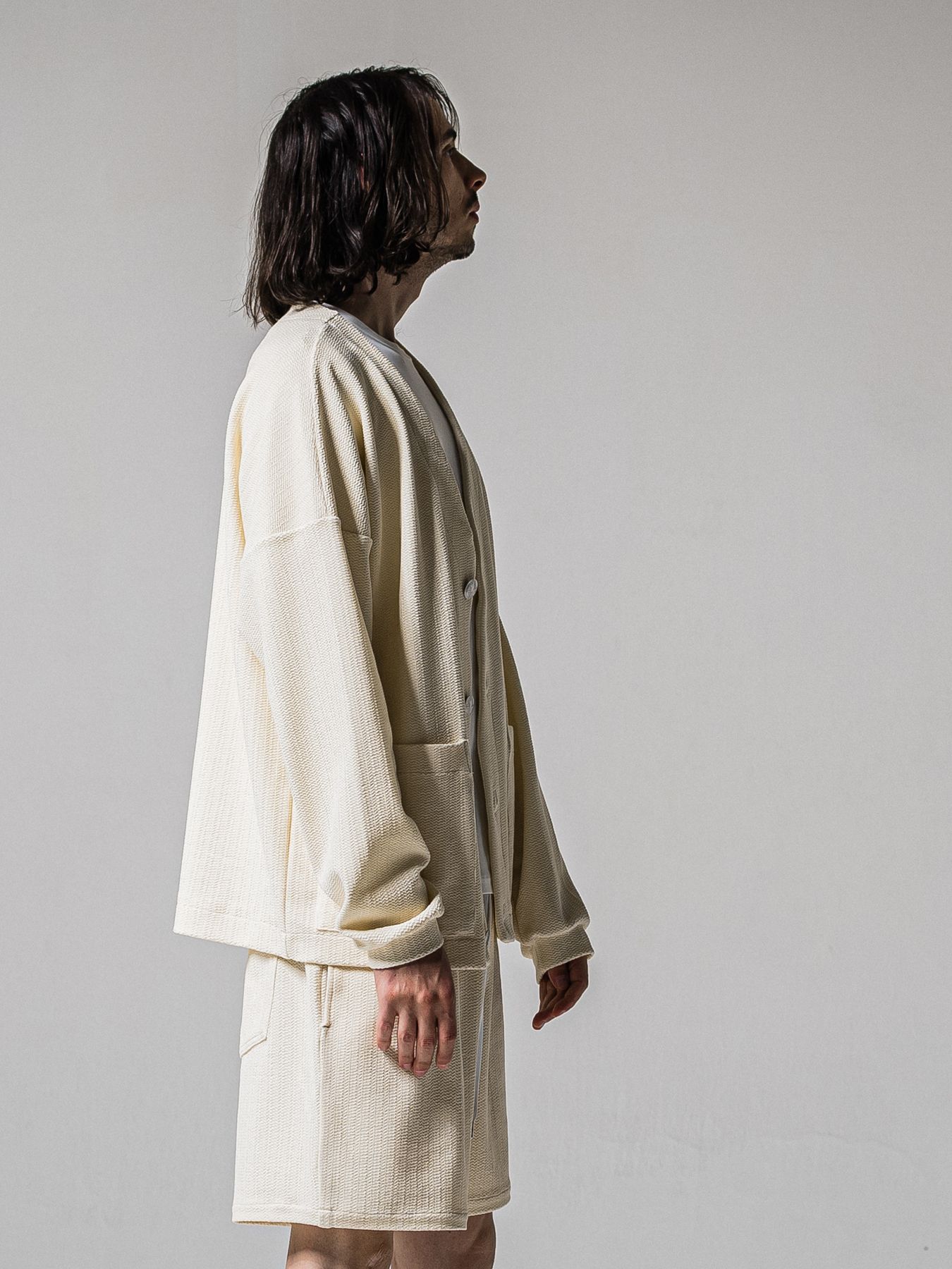 【予約品 11月16日(日) 締切】BLISTER KNIT C/D / ブリスターニットカーディガン  / オフ