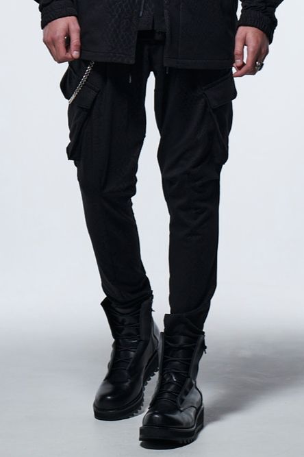 《予約品》 EasyCargoPants / パイソンエンボス加工ブラック 【kiryuyrik】 2023年4月以降入荷予定