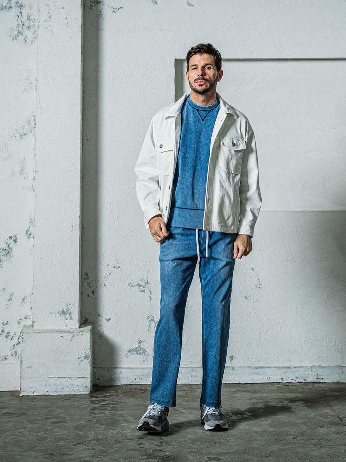 《予約11月17日19時締め》  DENIM JERSEY loose trainer / トレーナー / ライトインディゴ