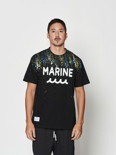 【予約品 10月9日(木) 締切】muta Splash Marine Logo Tee / Tシャツ / ブラック【Acanthus × muta MARINE】