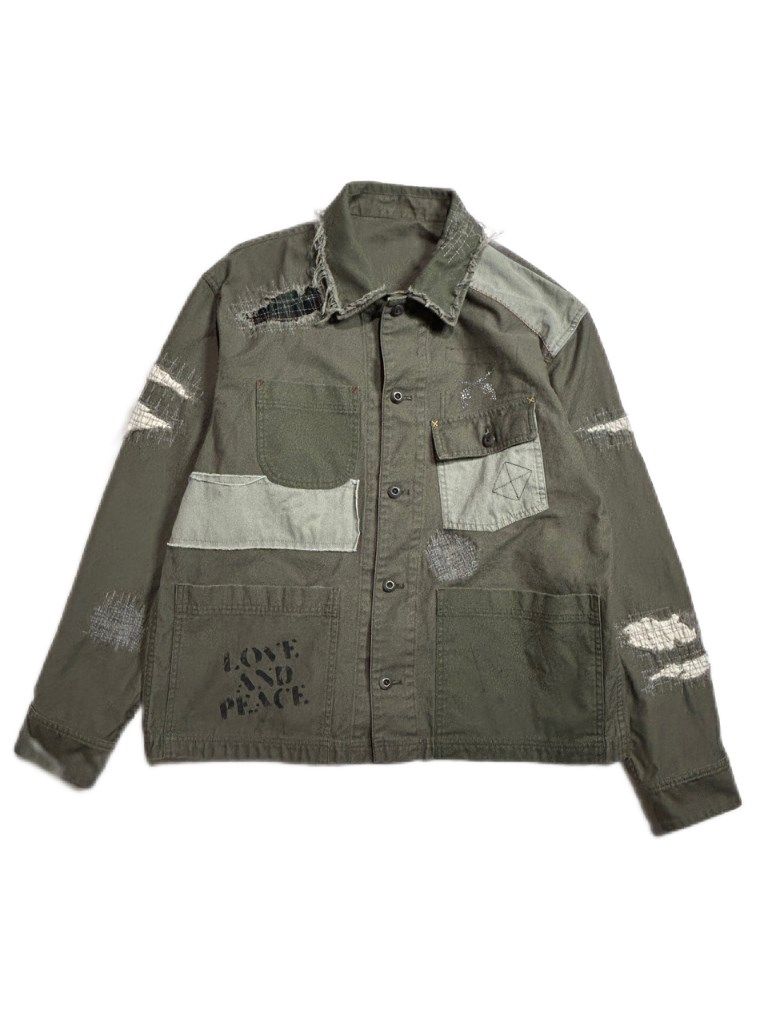 《予約品8月31日 23時55分締め》 DAMAGE COVERALL / カバーオール / カーキ 【roarguns 】 2024年2月入荷予定