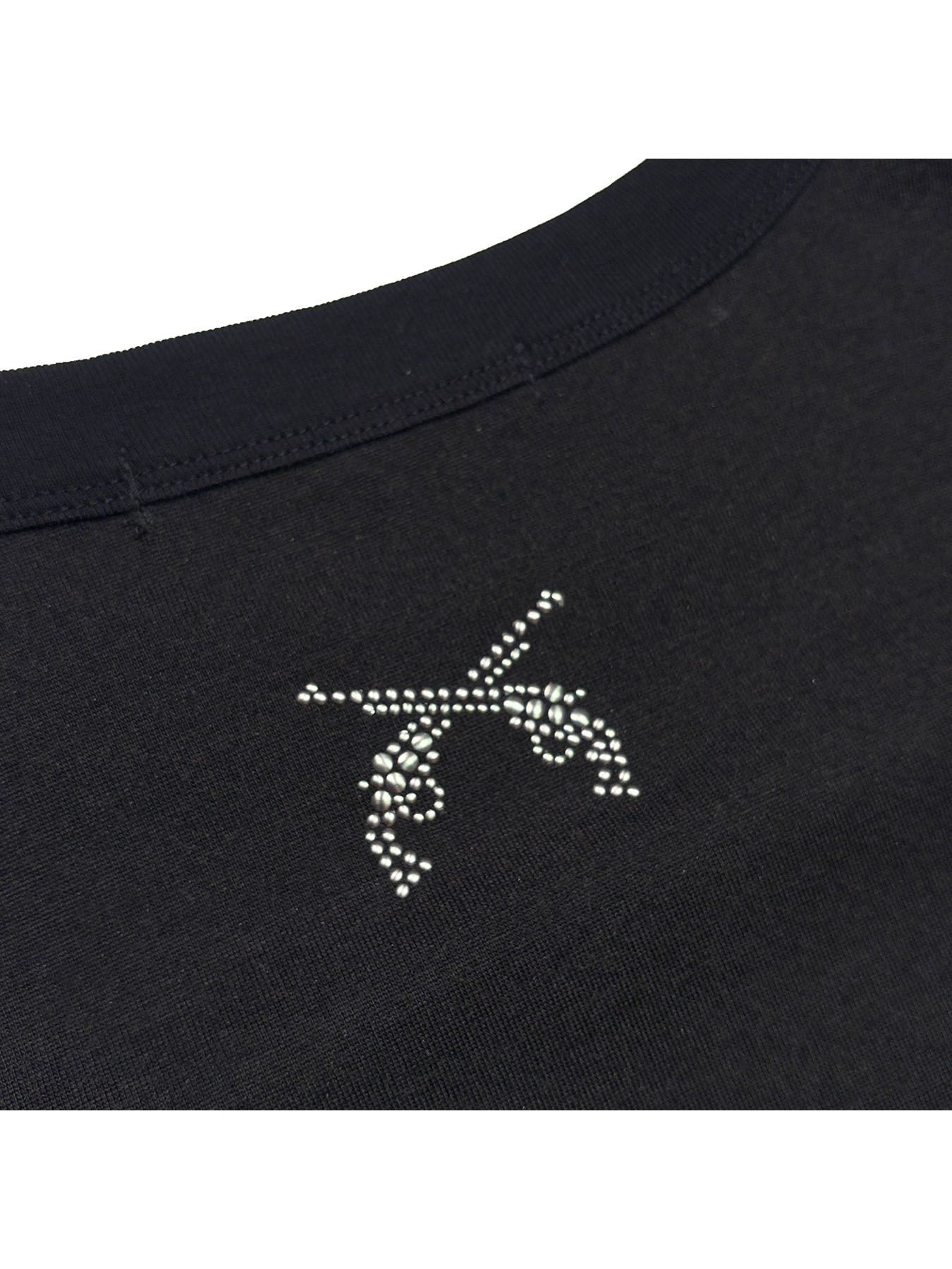 【予約品 3月9日(月) 18:00 締切】WO/JER S/TEE GAUZE / ウールジャージ ガーゼプリント Tシャツ / ブラック