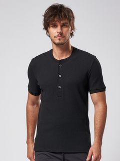 《予約品》 waffle henley / Tシャツ / ブラック