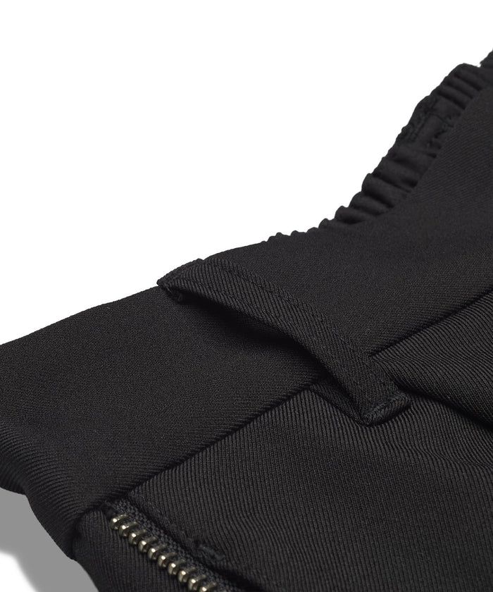 サイドZIPイージーワイドトラウザーズ/ ブラック【NOID.】