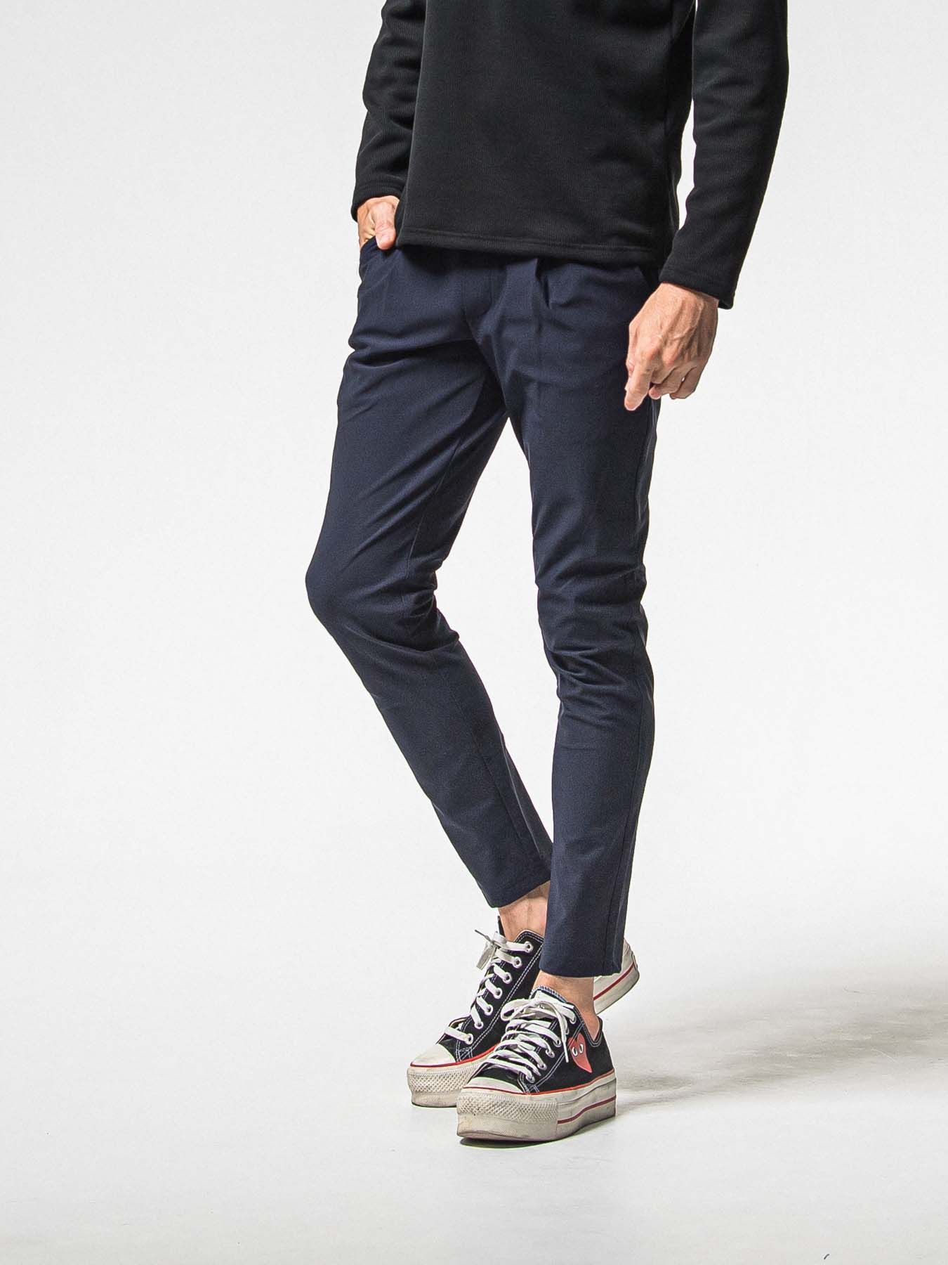 【予約品 8月31日(日) 締切】CHRIS EASY HEAT TUCK PANTS / クリス イージー ヒートタックパンツ / ネイビー