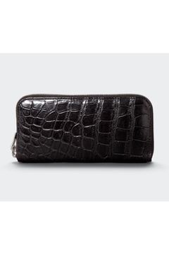 ラウンドL 長財布 Real Crocodile / Black 【aniary】
