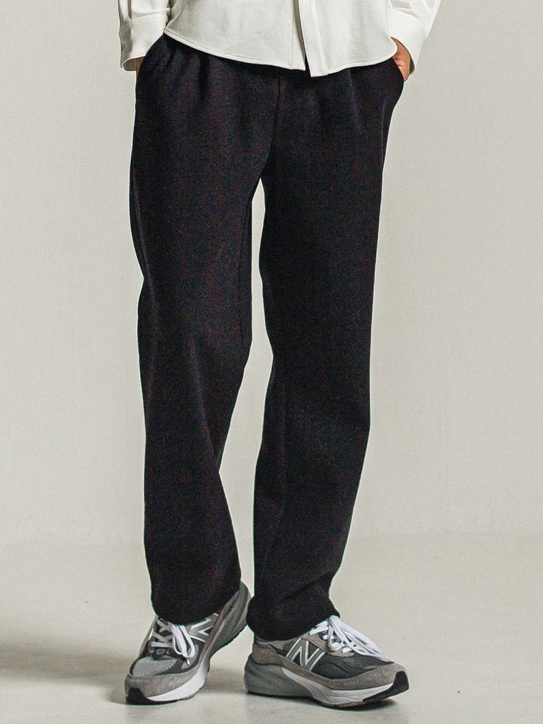 《予約9月1日18時締め》 MELTON WIDE TUCK PANTS  / ワイドタックパンツ / ブラック