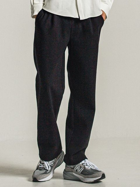 《予約9月1日18時締め》 MELTON WIDE TUCK PANTS  / ワイドタックパンツ / ブラック