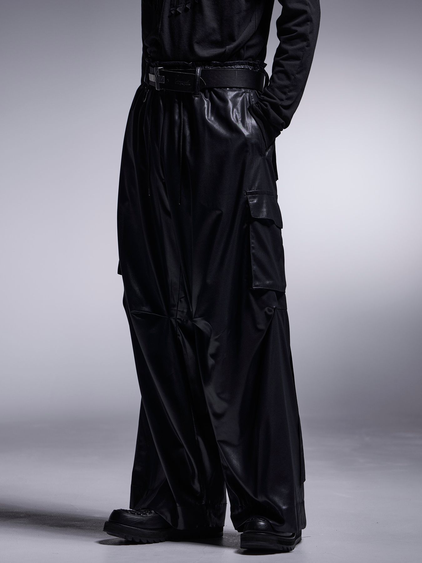 【予約品 7月13日(日) 締切】Wide Cargo Pants / ワイドタックスラックス / ブラック