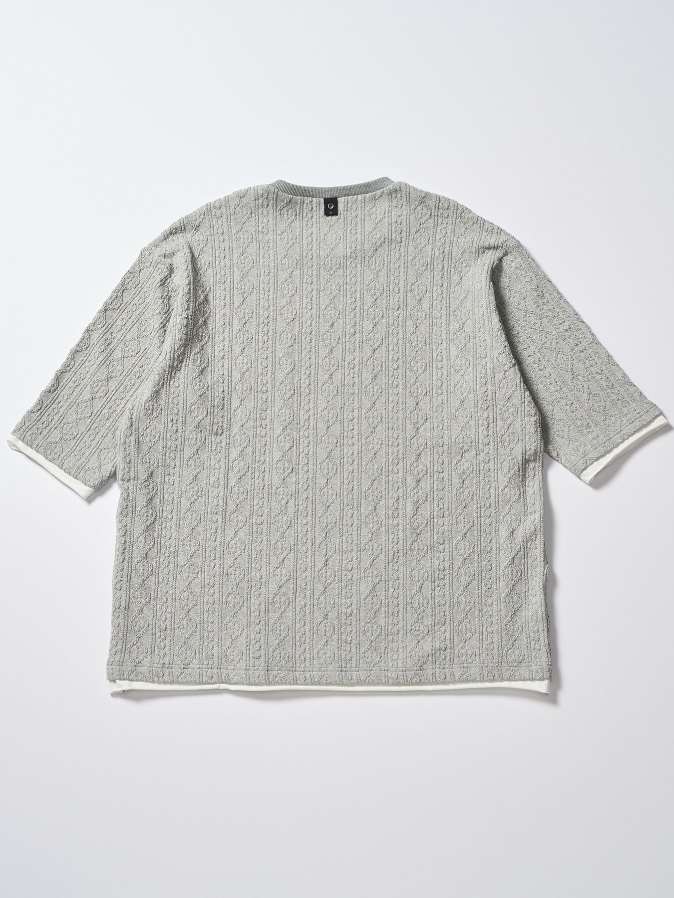 【予約品 1月25日(日) 締切】jacquard summer knit H/S / ジャガード サマーニット ハーフスリーブ / 杢グレー