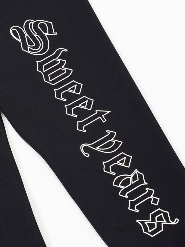 DOUBLE KNIT GOTHIC LOGO PANTSブラック【SY32 by SWEET YEARS】