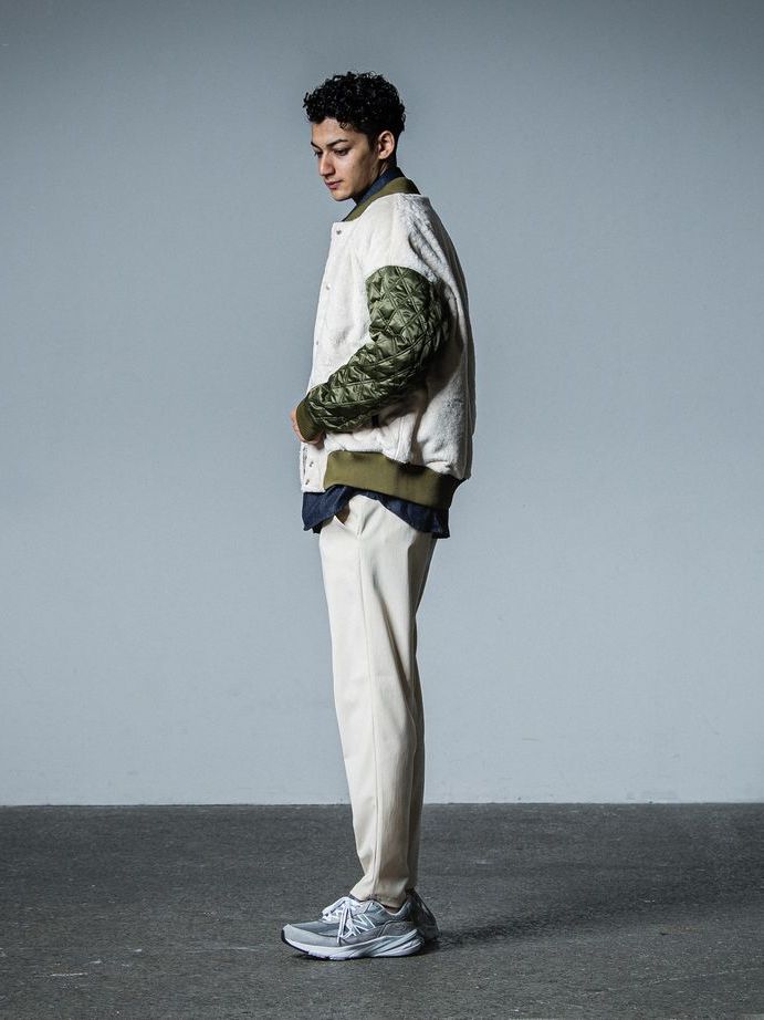 《予約品》 BOA OVER  VARSITY JACKET  / ボアスタジャン / カーキ