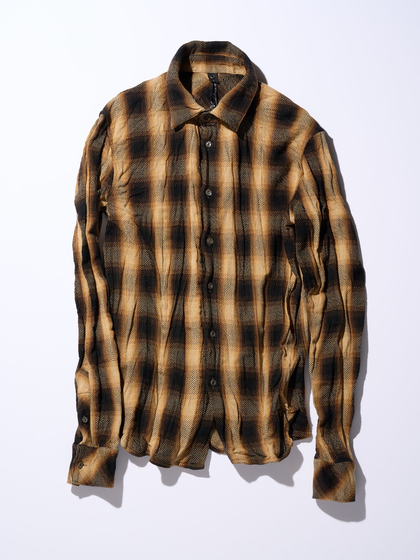 【予約品】 twist wrinkle check / シャツ / イエロー