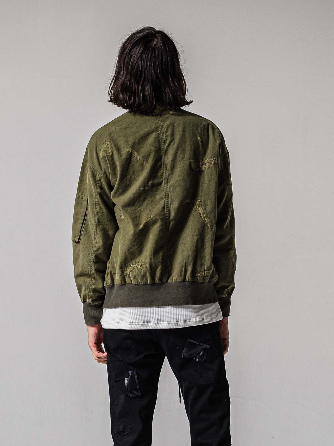 【予約品 11月16日(日) 締切】LIGHT DAVID JACKET / ドロップショルダー フライトジャケット / カーキクラッシュ