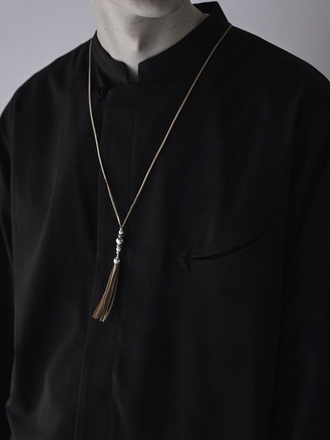 《予約品》 SILVER TASSEL ネックレス   / キャメル / 即納