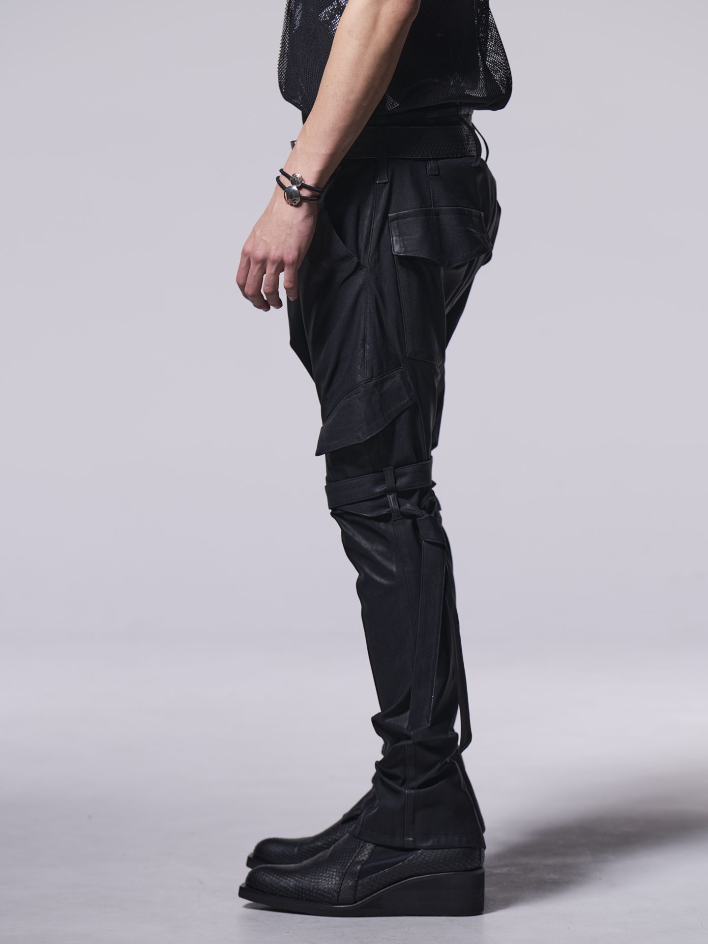 《予約品》 BeltedSarouelPants / サルエルパンツ / ブラック・コーティング