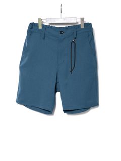 【予約品 10月12日(日) 締切】Polyester Stretch Twill Short pants / ポリエステル ストレッチ ツイル ショートパンツ / ブルーグリーン