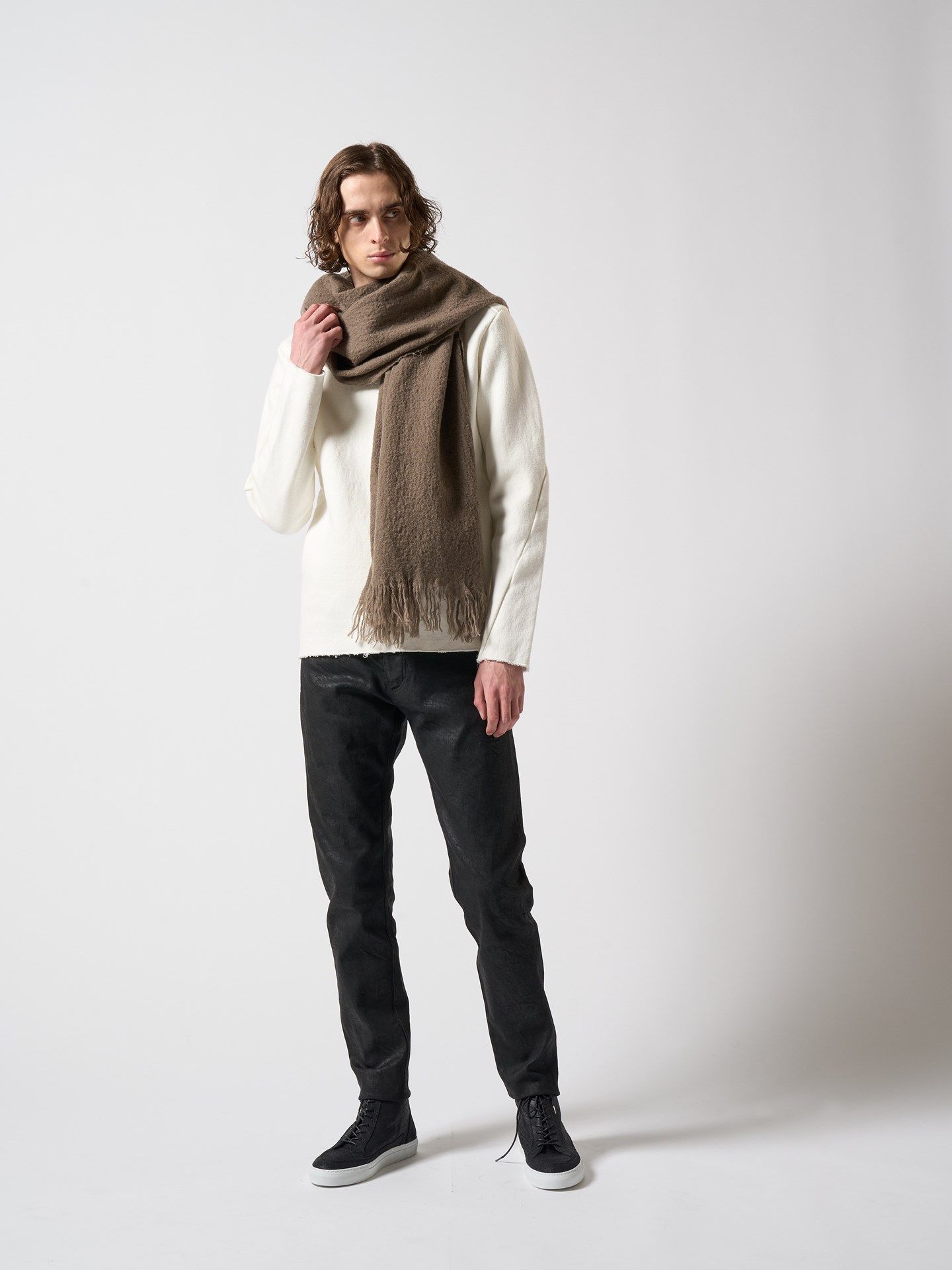 fringe soft stall / ストール / モカ