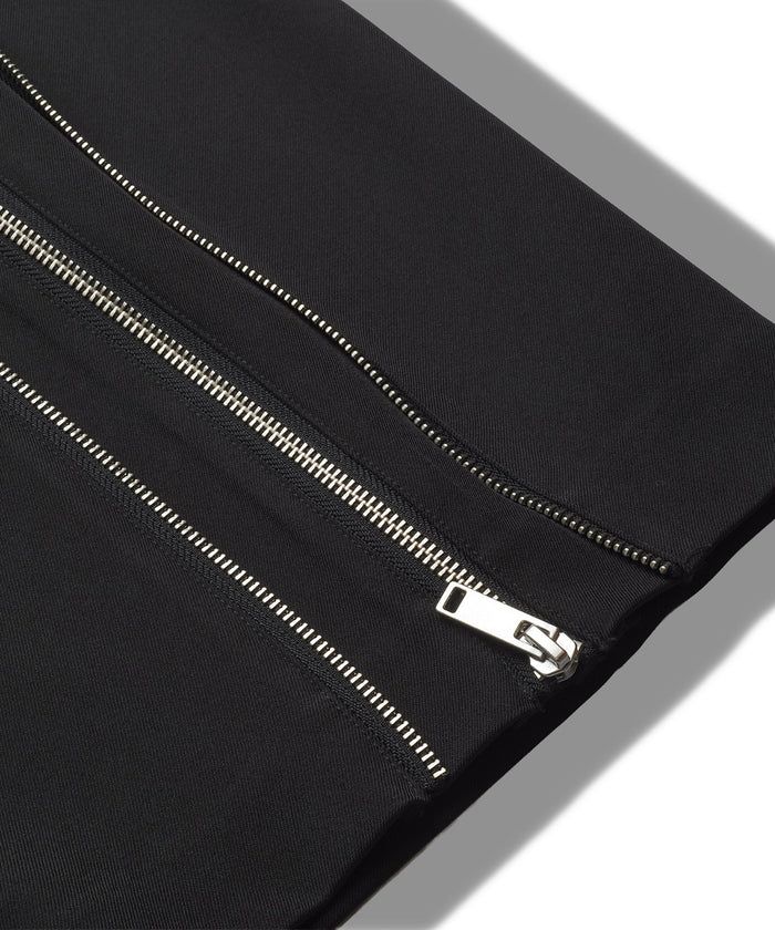 サイドZIPイージーワイドトラウザーズ/ ブラック【NOID.】