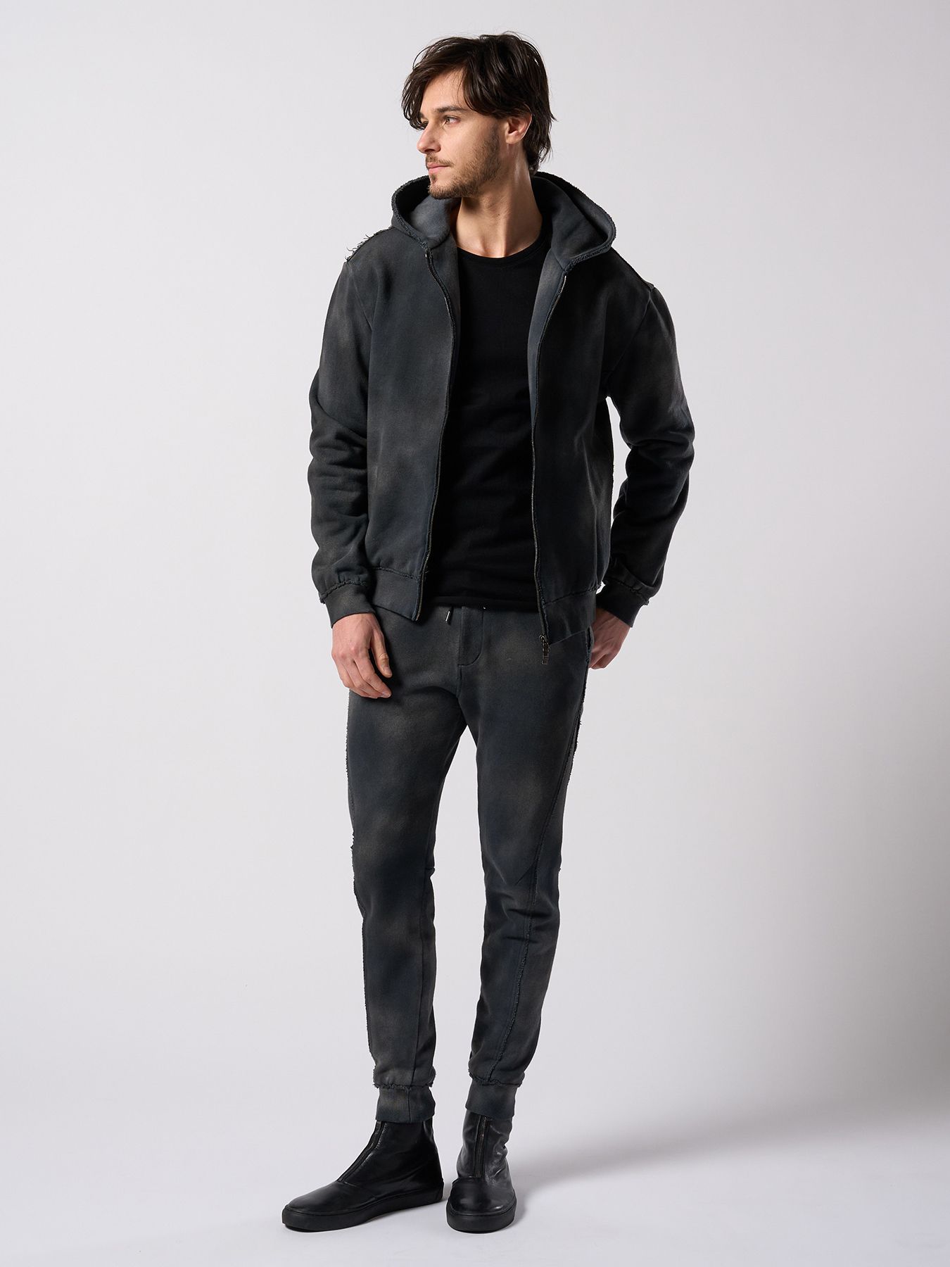 【予約品 4月19日(日) 18時締切】fade zip-up hoodie / フェード ジップアップ フーディー / フェードブラック