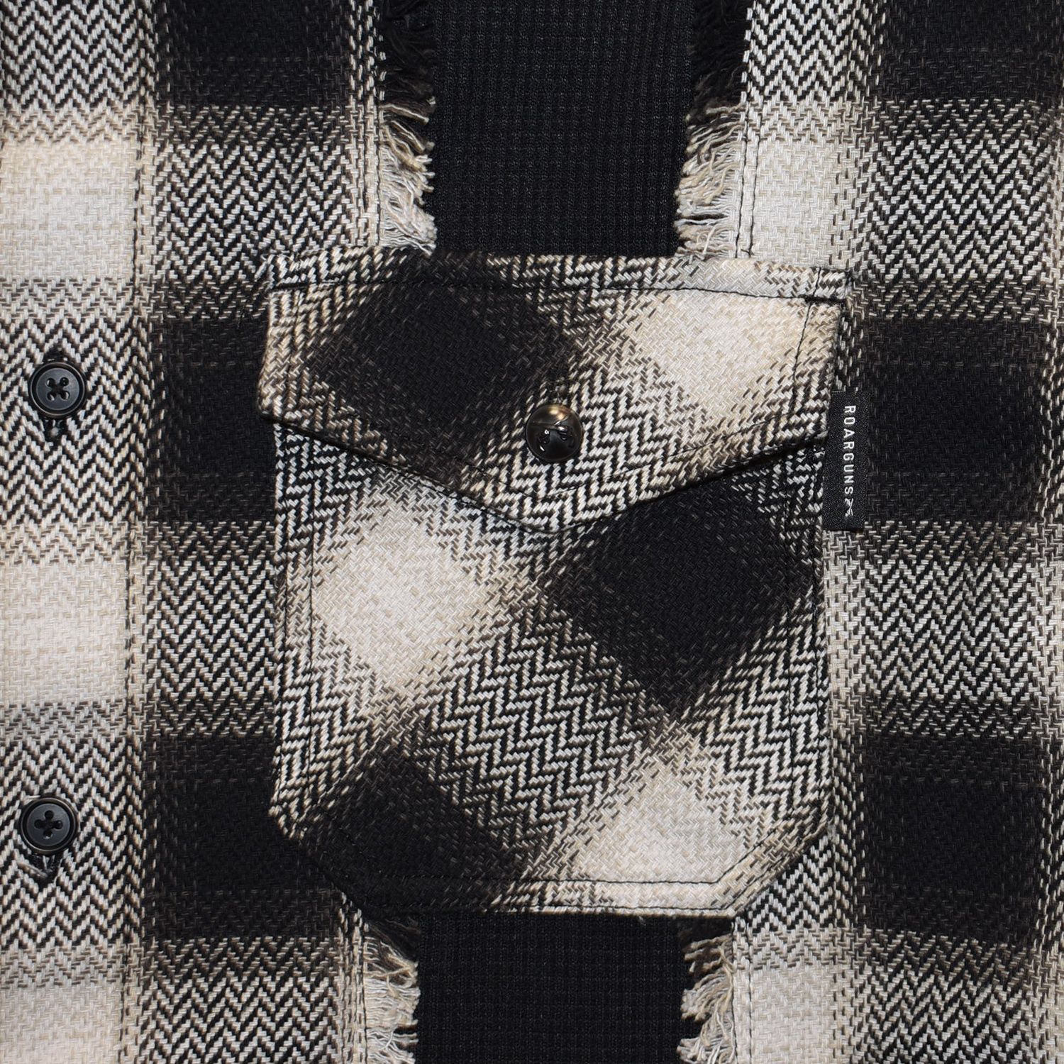 《予約品3月27日 23時55分締め》 JACQUARD SH / ジャガードシャツ / ブラック・ホワイト  【roarguns 】8月中入荷予定