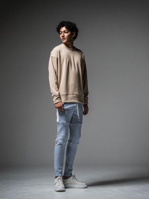 thermal loose trainer / 裏地特殊起毛ベロアフリーストレーナー / ベージュ 【RESOUND CLOTHING】
