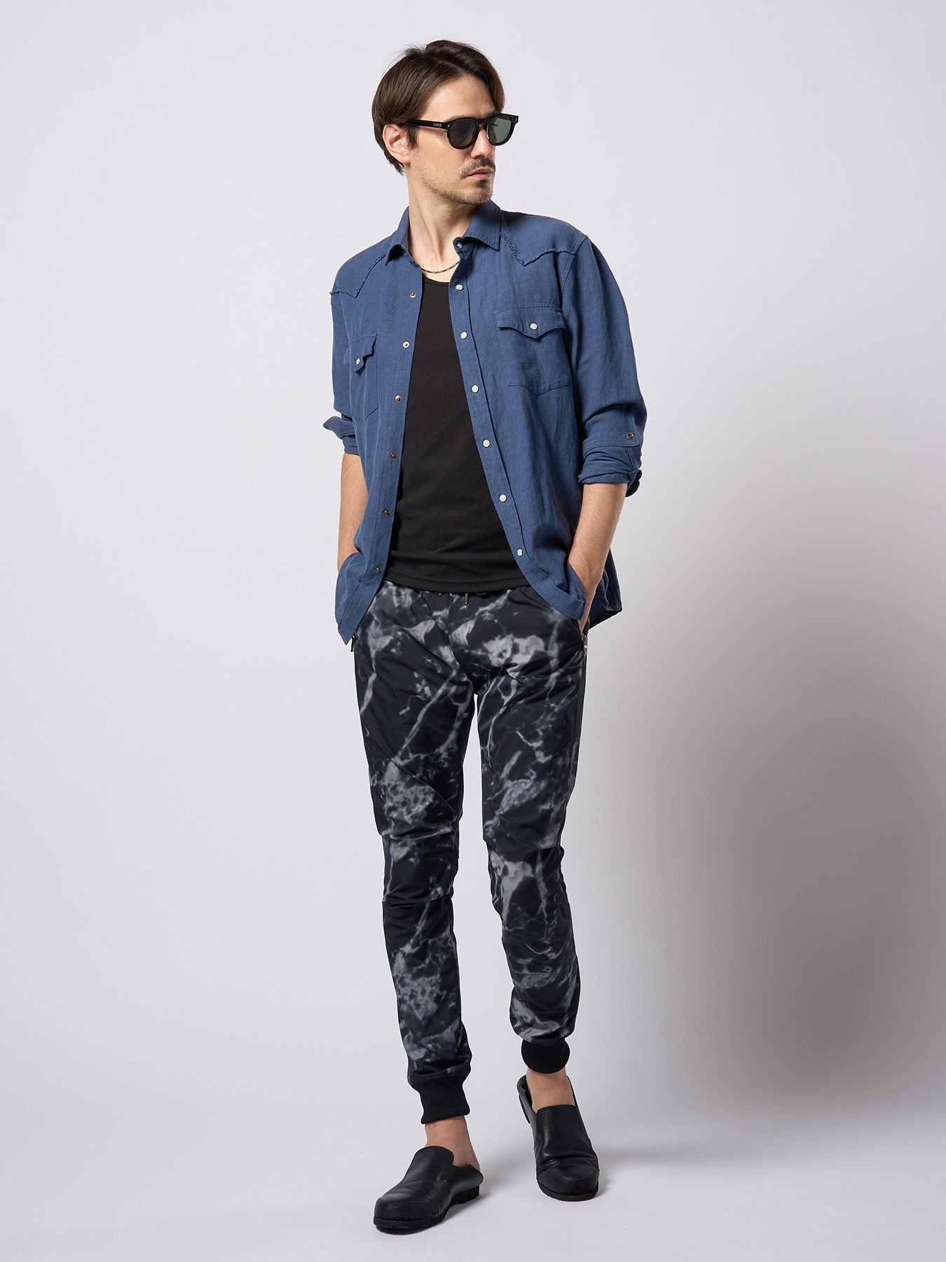 【予約品 9月23日(火) 締切】western shirt / ウエスタンシャツ / ダルブルー