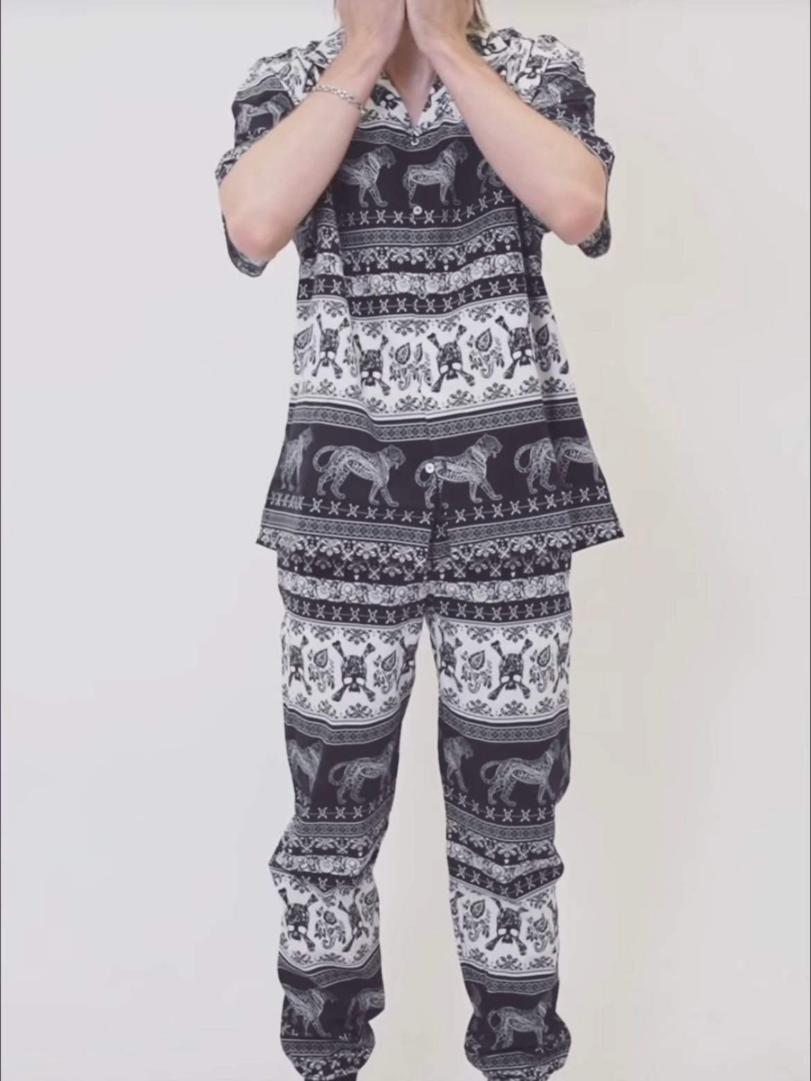 ETHNIC PT / サルエル調パンツ / ブラック【Roen】