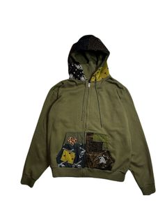 【予約品 8月10日(日) 締切 】PATCH WORK HOODIE / パッチワーク フーディー / カーキ