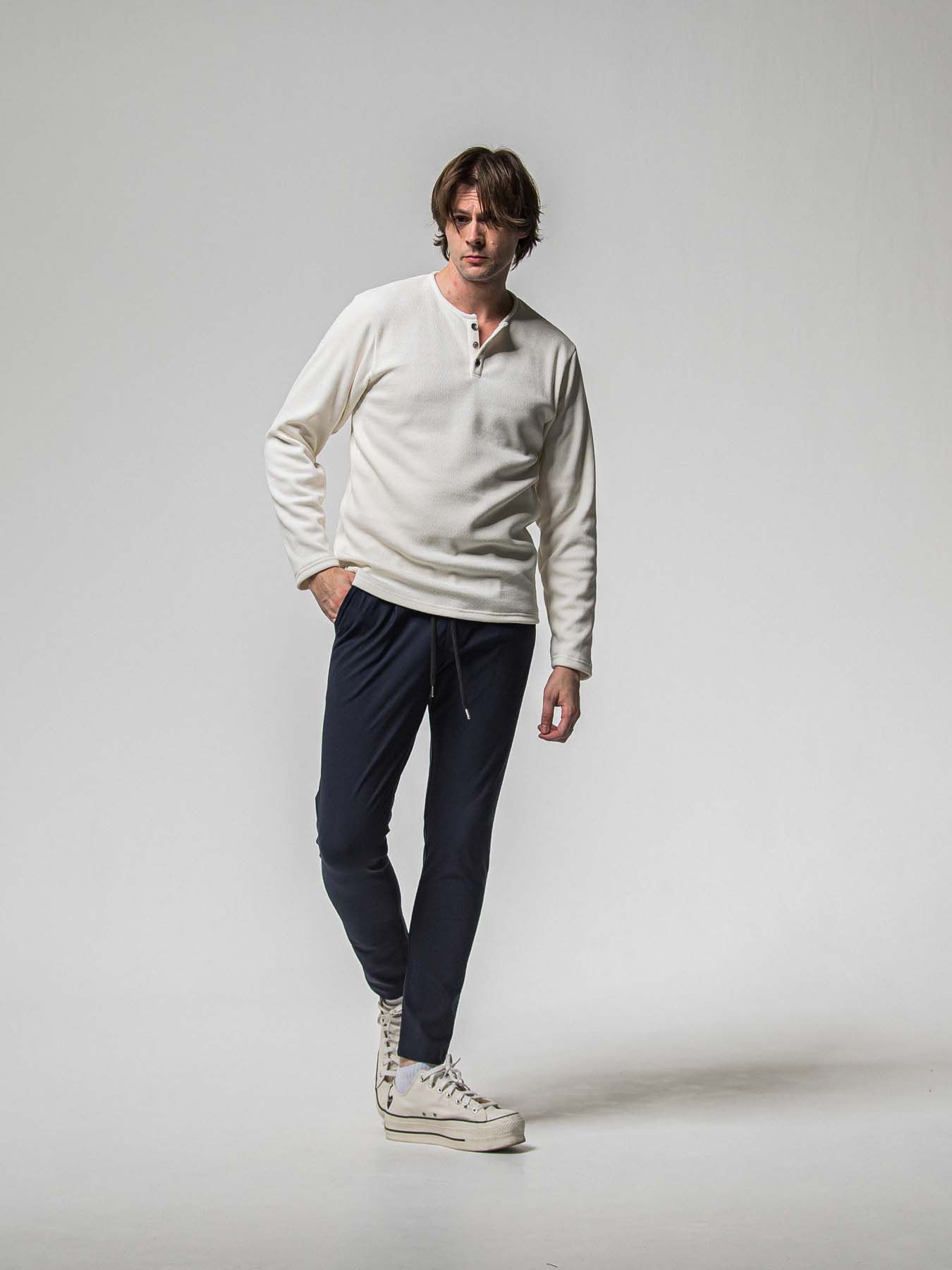 【予約品 8月31日(日) 締切】CHRIS EASY HEAT TUCK PANTS / クリス イージー ヒートタックパンツ / ネイビー