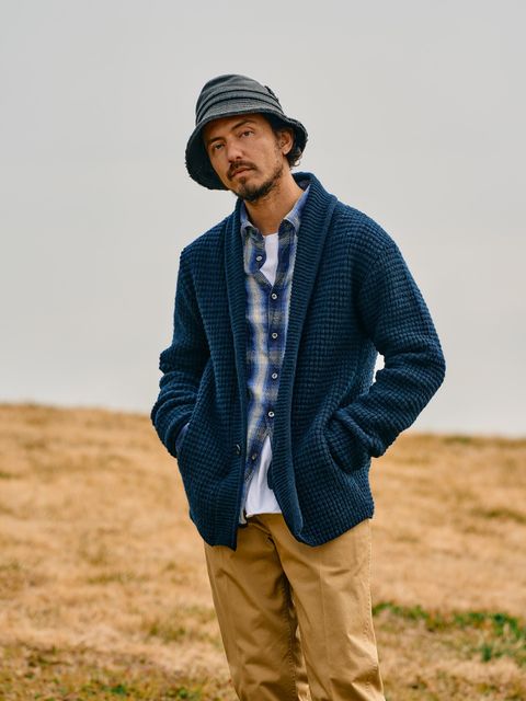 【予約品】 lomond shawl collar cardigan / カーディガン / ネイビー