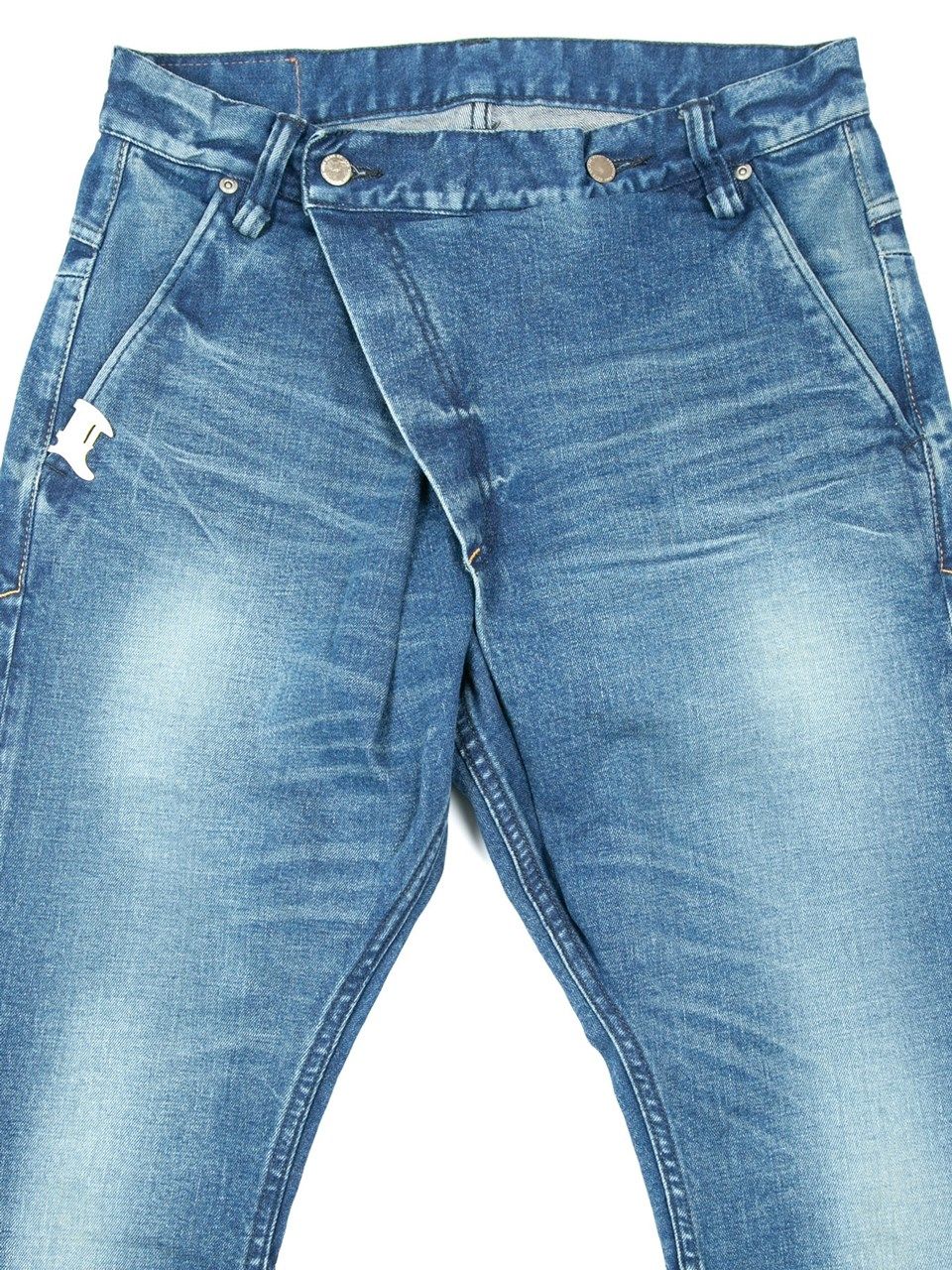 12.5oz Organic Cotton Stretch Over Lap Tight Straight Jeans / 12.5oz オーガニックコットン ストレッチデニム オーバーラップ タイトストレート ジーンズ / Over Down / インディゴ
