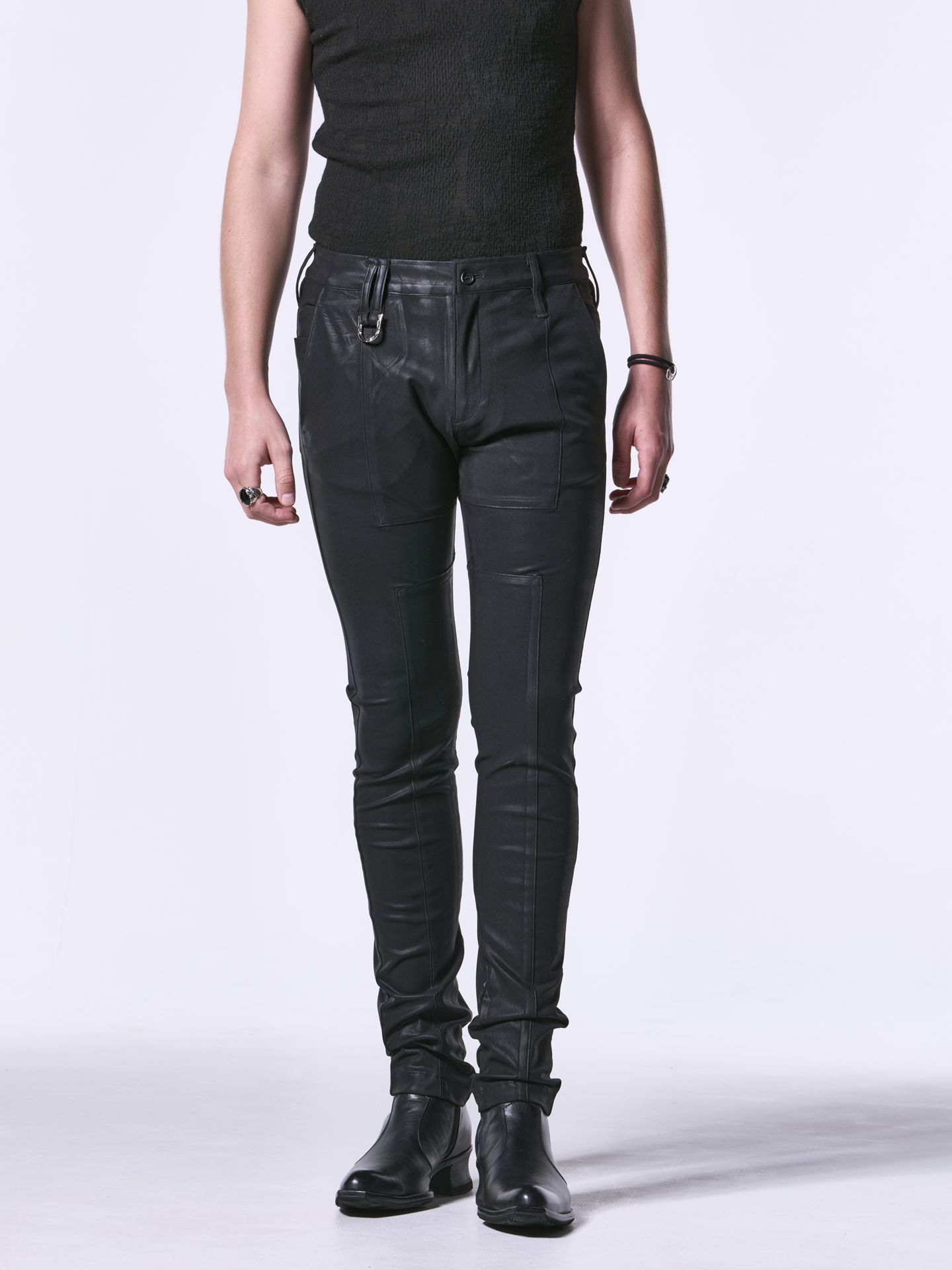 《予約品》 UNIONJACK Skinny Slacks / ユニオンジャックスキニースラックス / ブラック・コーティング