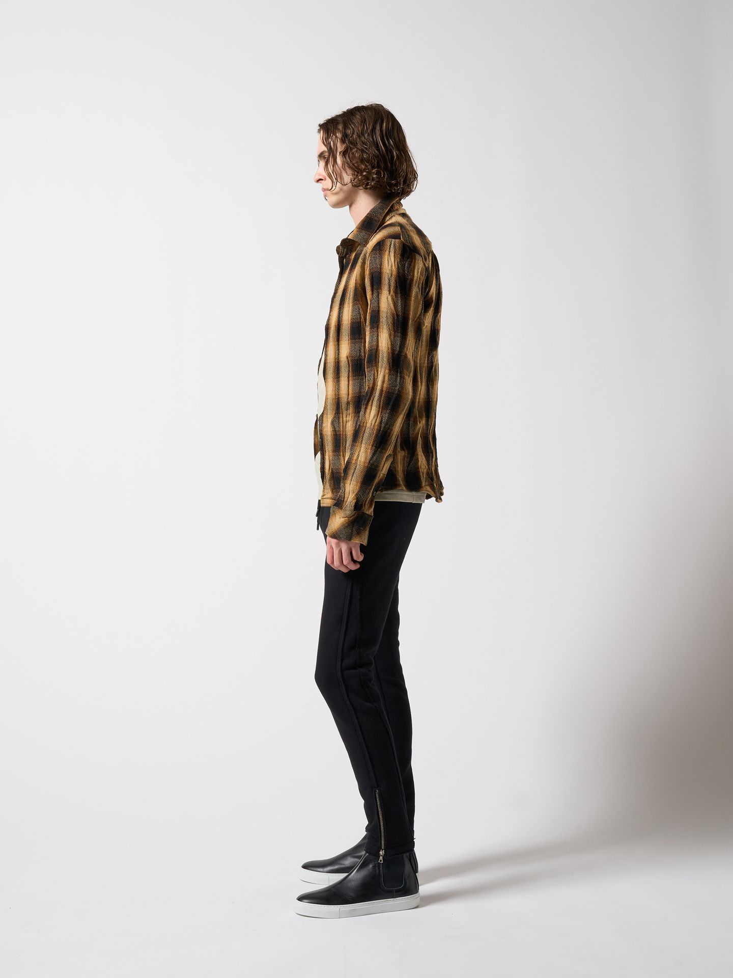 【予約品】 twist wrinkle check / シャツ / イエロー